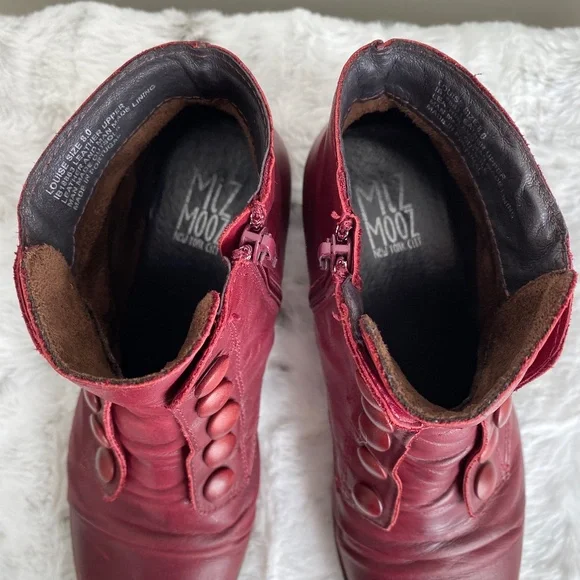 Miz Mooz Louise Ankle Bootie in Bordeaux - Size 8 - Picture 4 of 8